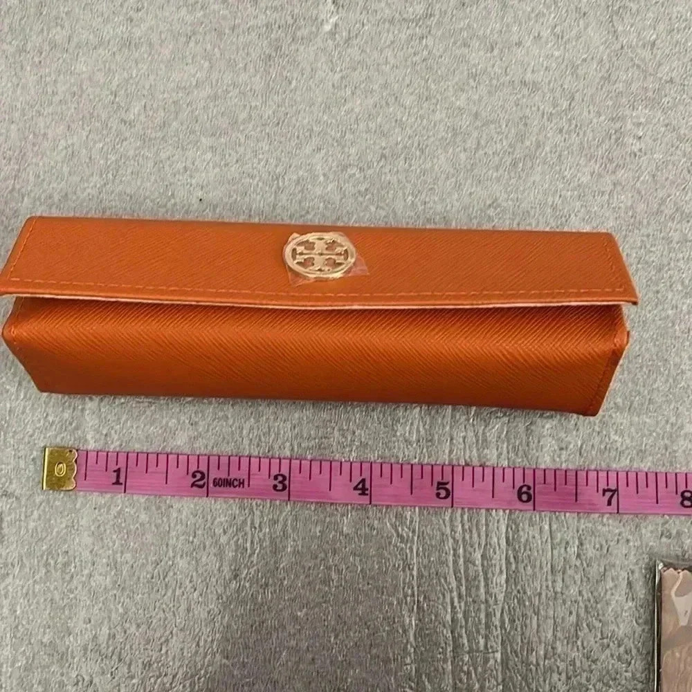 NWOT Tory Burch Orange Glasses/Sunglasses Case  Set - Picture 3 of 5